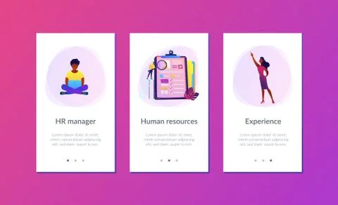 Job interview app interface template. Stock Illustration