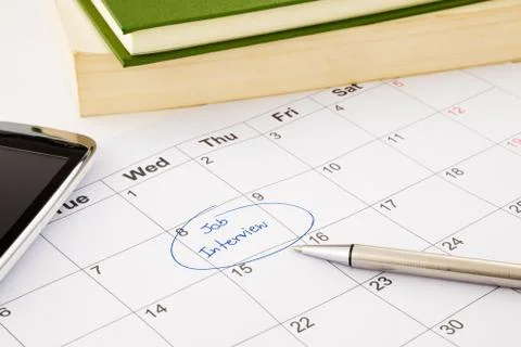 Job interview appointment on schedule Stock Photos