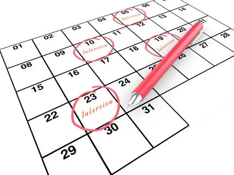 Job interview calendar Illustrazione stock