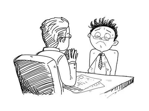 Job Interview Cartoon Stock Illustration