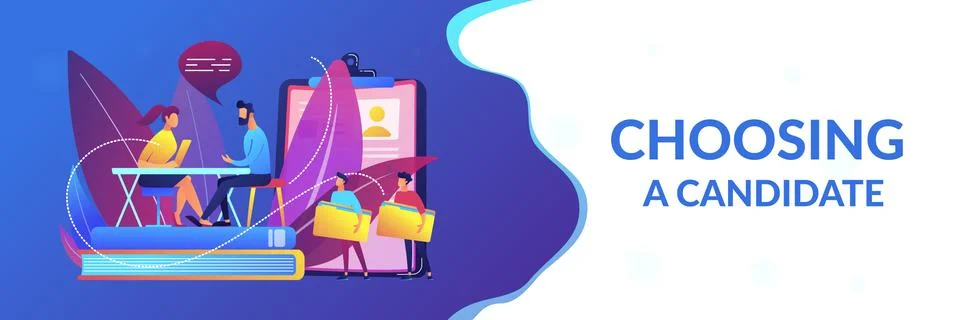 Job interview concept banner header. Stock Illustration