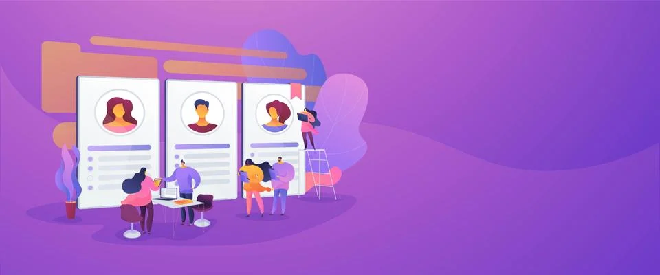 Job interview concept banner header Stock Illustration