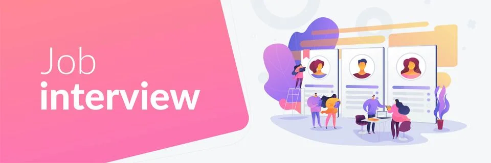 Job interview concept banner header Stock Illustration