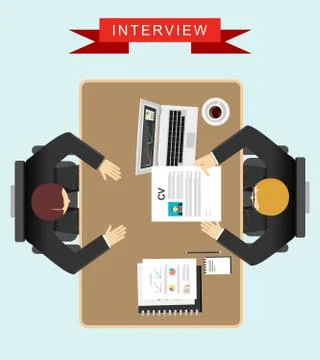 Job interview concept illustration. Flat design. Stock Illustration