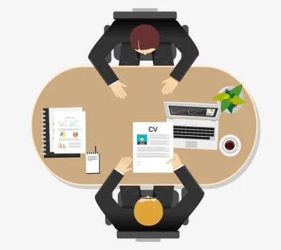 Job interview concept illustration. Flat design. Stock Illustration