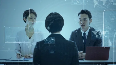 Job interview concept. Technology of business. Stock Footage