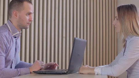 Job interview concept - two business people during recruitment 스톡 동영상 72983577