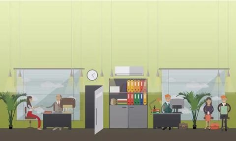 Job interview concept vector illustration in flat style Illustrazione stock