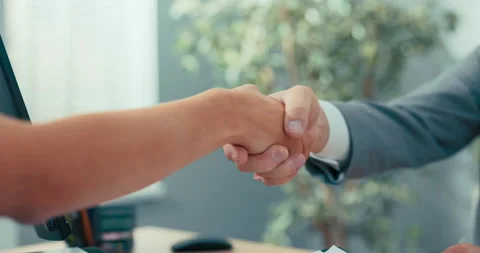 Job interview, contract conclusion, handshake, congratulations, thank you 库存影片 164896509