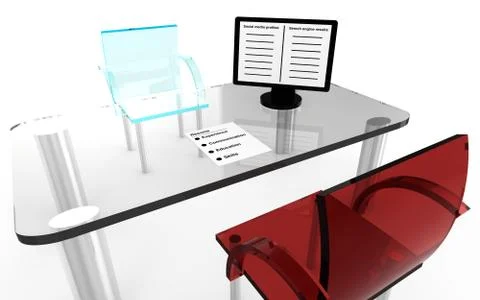 Job interview desk Illustrazione stock