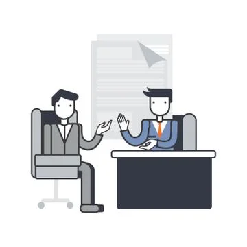 Job interview, discussion Illustrazione stock