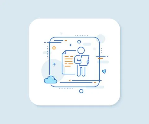 Job interview document line icon. CV file page sign. Vector イラスト素材
