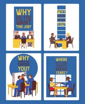 Job interview of employee and boss meeting vector illustrator. Executive manager Stock Illustration