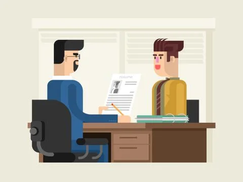 Job interview flat design Иллюстрация