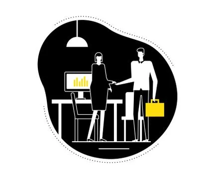 Job interview - flat design style vector illustration Stock Illustration
