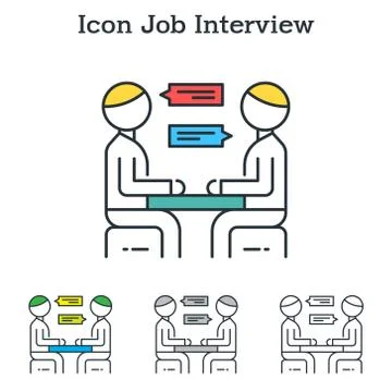 Job Interview flat icon design for infographics and businesses Stock Illustration
