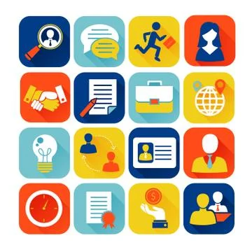 Job interview flat set Illustrazione stock
