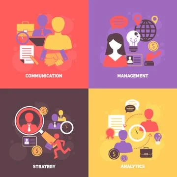 Job interview flat set Illustrazione stock