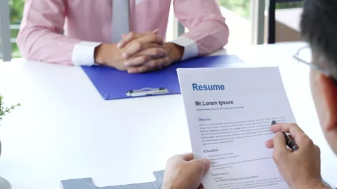 Job Interview with headhunter agent and applicant Vídeo Stock 275001068