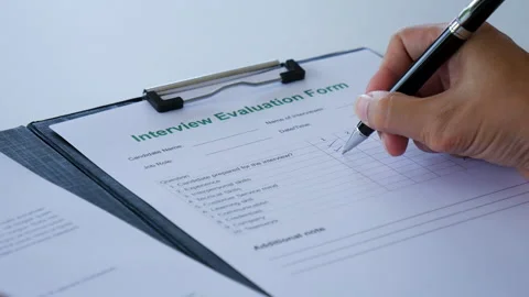 Job Interview with headhunter agent and applicant. Job HR applicants Video stock 276676575