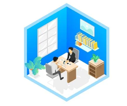 Job interview with HRD Stock Illustration