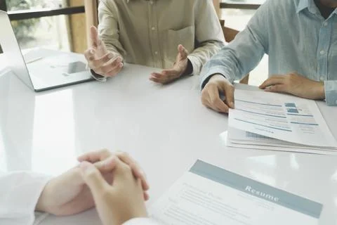 Job interview. Human resource manager interviewing the candidate. Stock Photos