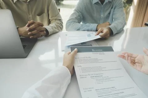 Job interview. Human resource manager interviewing the candidate. Stock Photos
