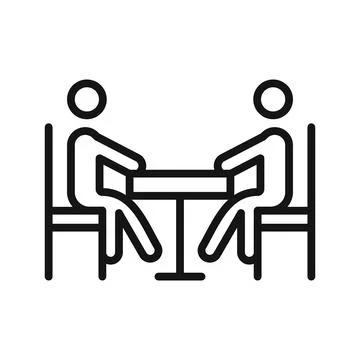 Job interview icon Black line art vector Stock Illustration