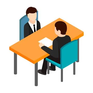 Job interview icon, isometric 3d style Stock Illustration