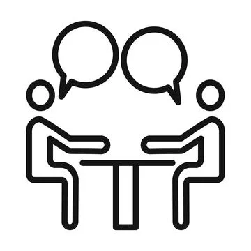 Job interview icon mark in filled style Stock Illustration