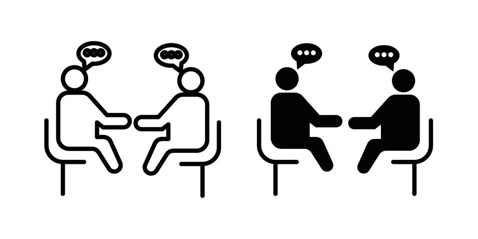 Job interview icon set modern line and solid style collection. 스톡 일러스트