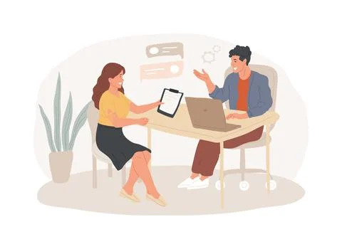 Job interview isolated concept vector illustration. Stock Illustration