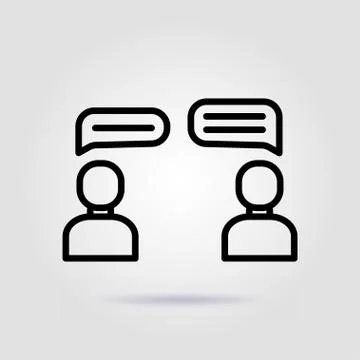 Job interview line icon on a gray background with soft shadow. Stock Illustration