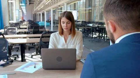 Job interview in modern office Stock Footage 103085484