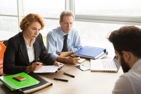 Job interview in office Stock Photos
