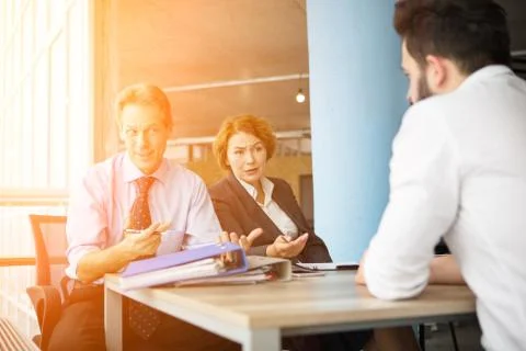 Job interview in office Stock Photos