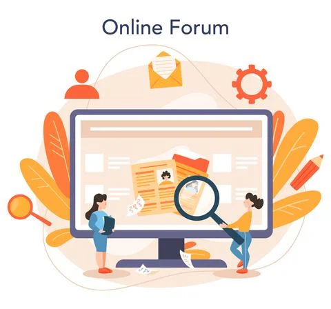 Job interview online service or platform. Idea of employment and hiring. Illustrazione stock