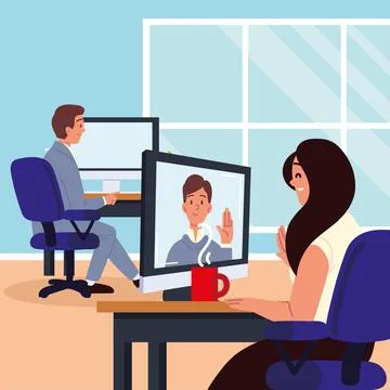 Job interview people Illustrazione stock