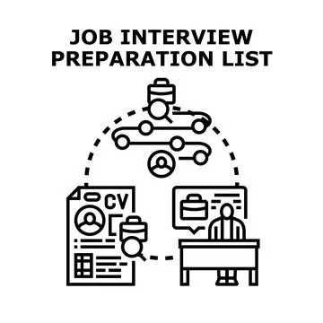 Job interview preparation concept designing process Stock Illustration