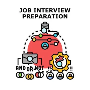 Job interview preparation concept showing employment planning Stock Illustration