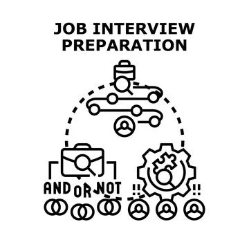 Job interview preparation concept showing employment planning Stock Illustration