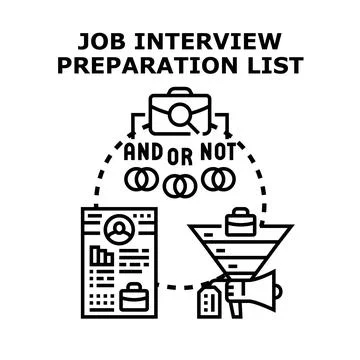 Job interview preparation list planning process concept 스톡 일러스트