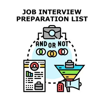 Job interview preparation list planning process concept 스톡 일러스트