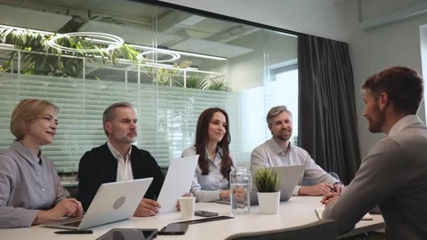 Job interview process is in office. Human resources Stock Footage 341856022