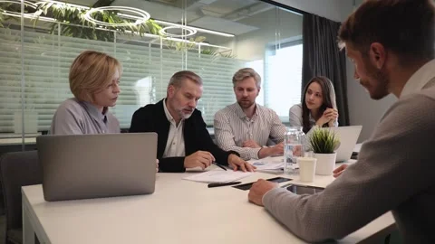 Job interview process is in office. Human resources Stock Footage 341856323