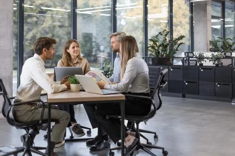 Job interview process is in office. Human resources, meeting and group of hir Stockfoto's