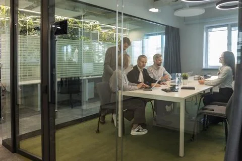Job interview process is in office. Human resources, meeting and group of h.. Фото