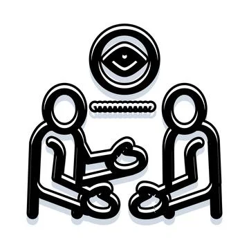 Job interview process with watchful eye oversight Stockillustratie