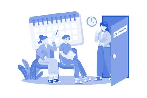 Job Interview Queue Illustration concept on white background 스톡 일러스트