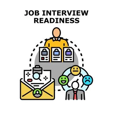 Job interview readiness preparing for career employment 스톡 일러스트